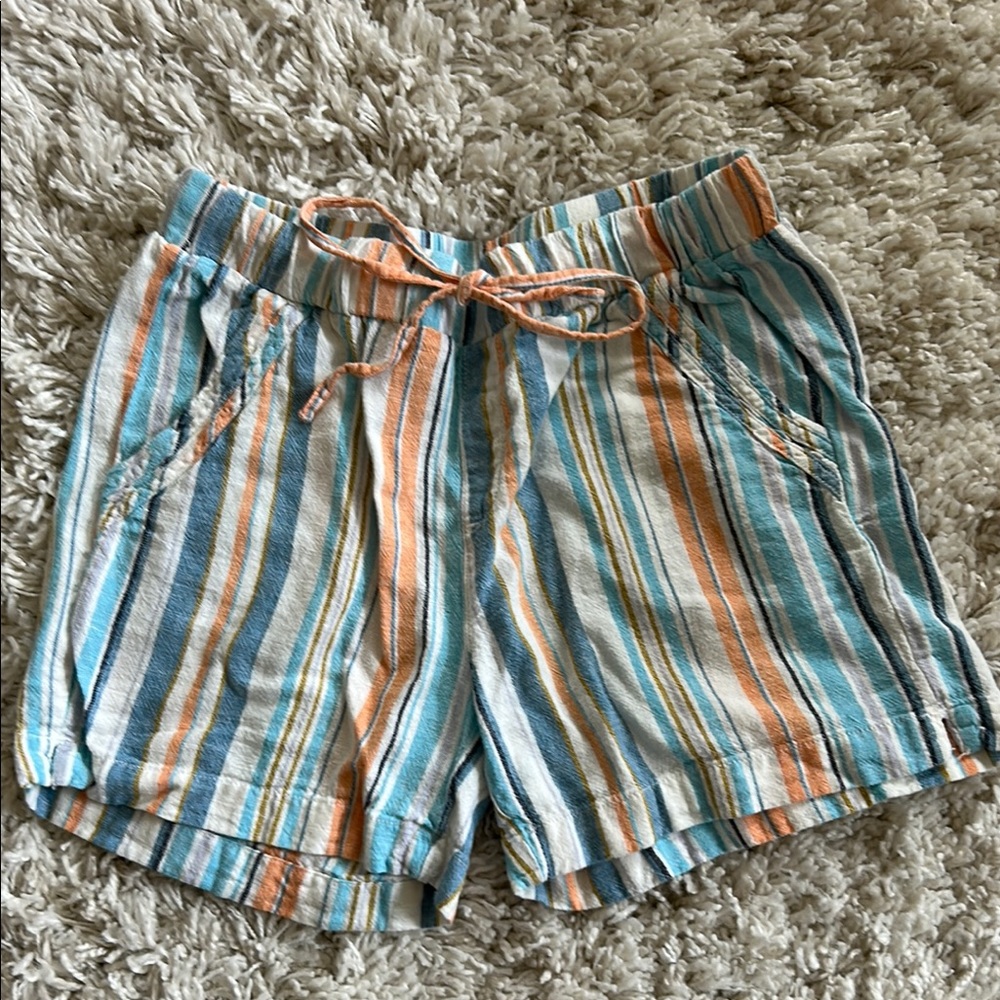 Briggs & Riley High Waist Blue and Orange Shorts